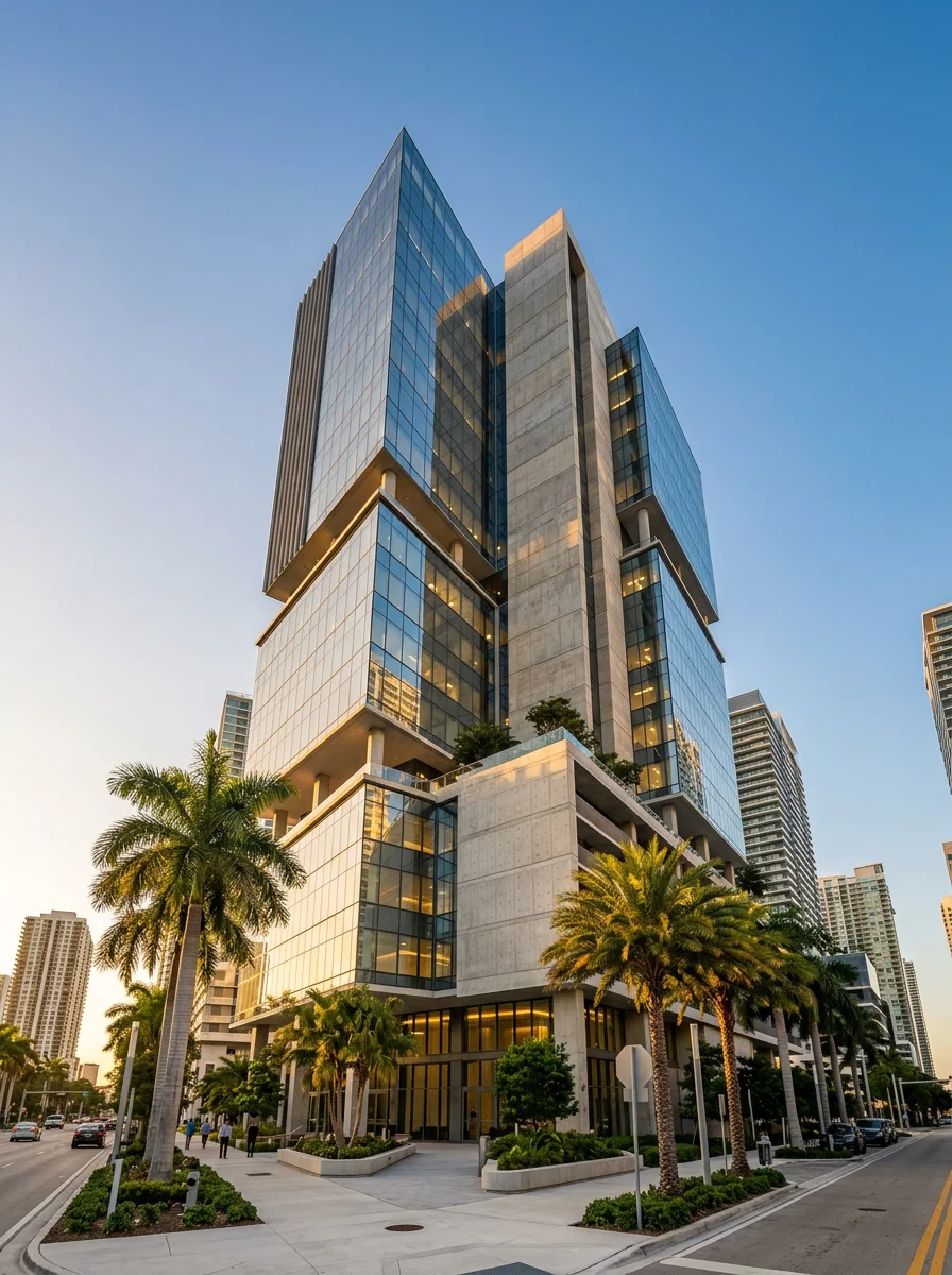 Commercial office building in Brickell, Miami – commercial real estate loans by Prime CRE Lenders
