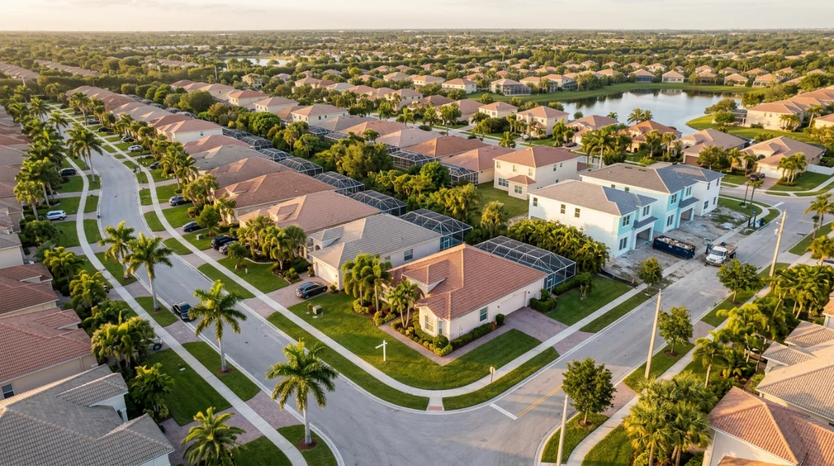 Aerial view of a South Florida neighborhood – the 2025 housing market