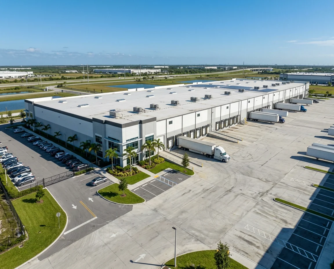 Industrial warehouse with loading docks in South Florida – industrial and warehouse loans